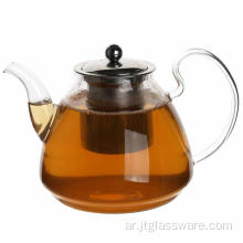 إبريق شاي مصنوع يدويًا من زجاج البورسليكات لطهي الشاي